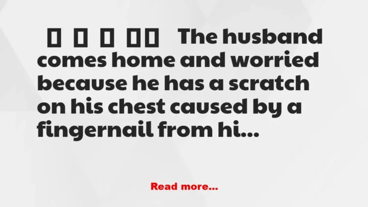 Joke: The Husband Comes Home With A Scratch On His Chest