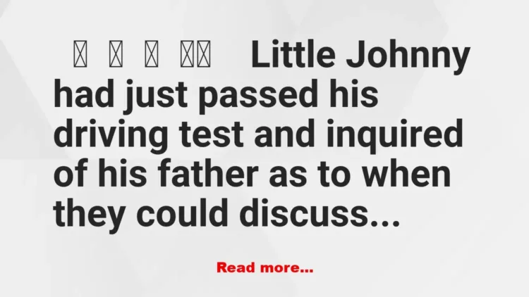 Joke: Johnny Passed His Driving Test