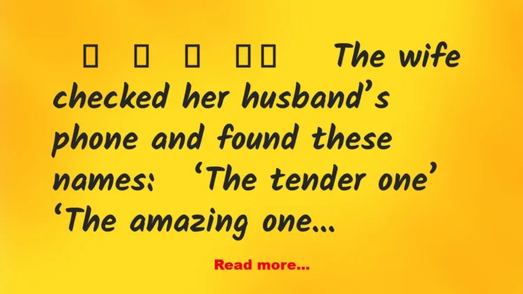 Joke: The Wife Checked Her Husband’s Phone