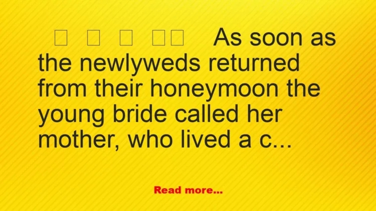 Joke: A newlywed couple returned from their honeymoon