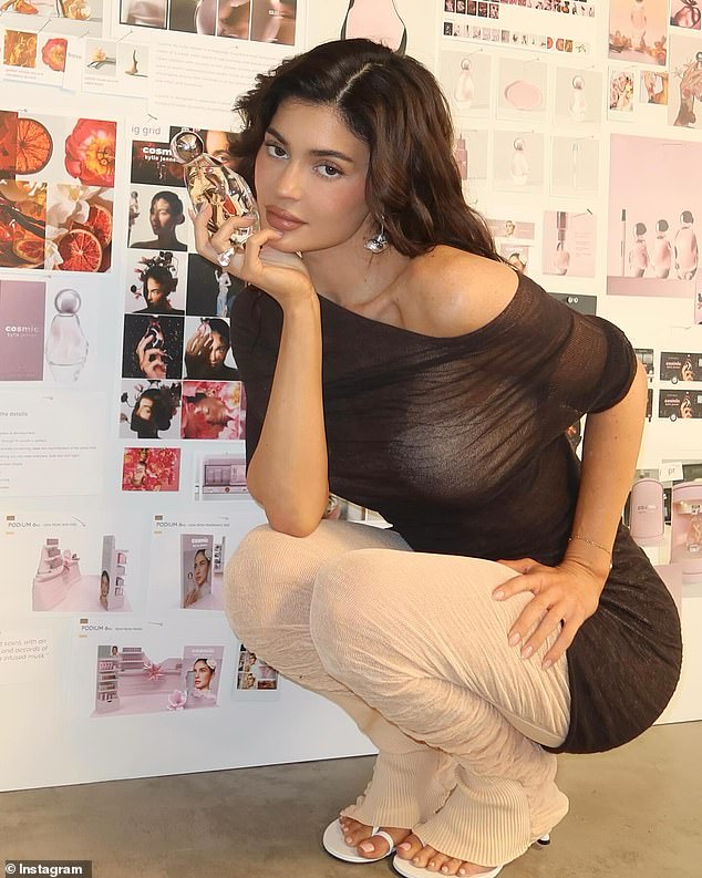 The beauty mogul showcased her debut fragrance, Cosmic