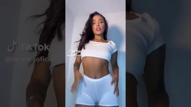 Tiktok Thot in Tight White Shorts – video