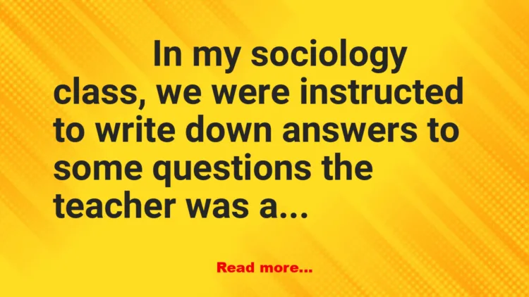 Joke: Sociology Class