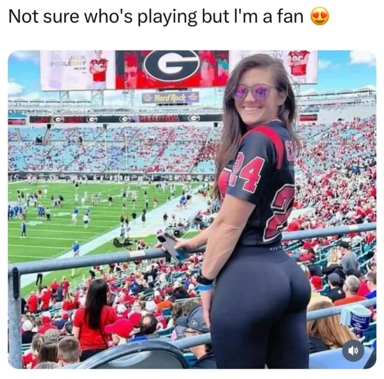 I didn’t even realize she was at a stadium for like 30 seconds…