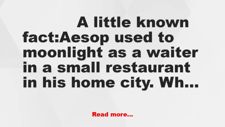 Joke: Dinner and A Story