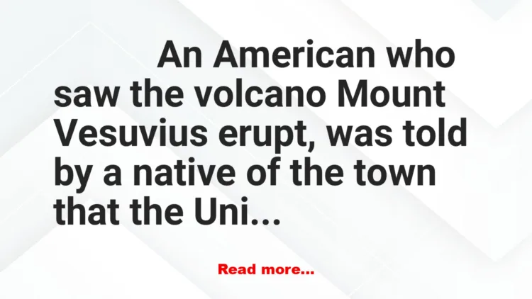 Joke: How To Put Out A Volcano