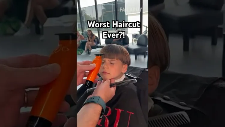 Haircut Goes Wrong As Kid Moves His Head - video Haircut Goes Wrong As Kid Moves His Head – video