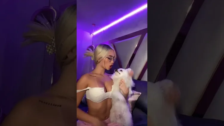 Tiktok Thot with a Cute Dog – video