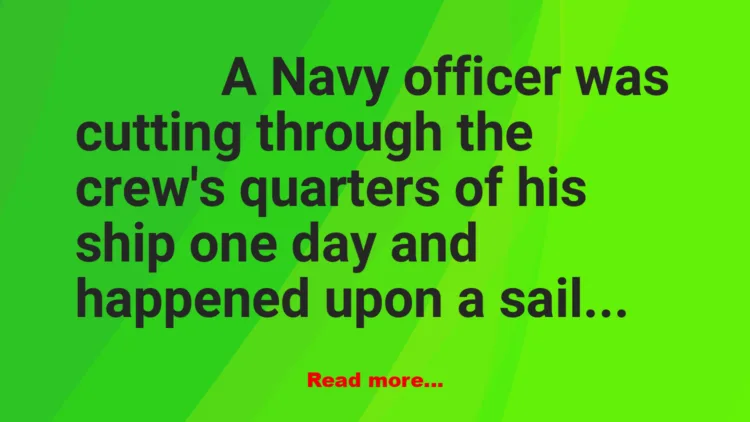 Joke: Navy Officer Cutting Through Joke: Navy Officer Cutting Through