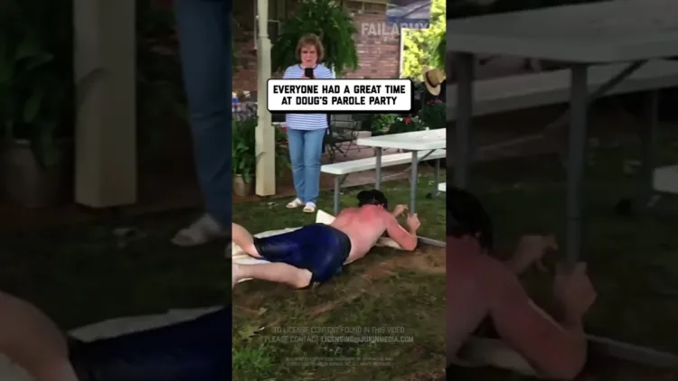 Man Rides Slip-N-Slide And Crashes into Picnic Table – video