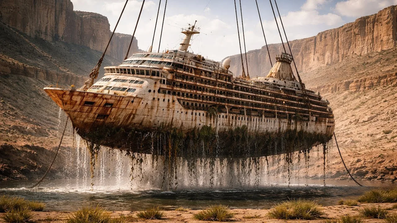 Abandoned Cruise Ship Lifted From Dried Lake – What They Discovered Inside Shocks Scientists – video