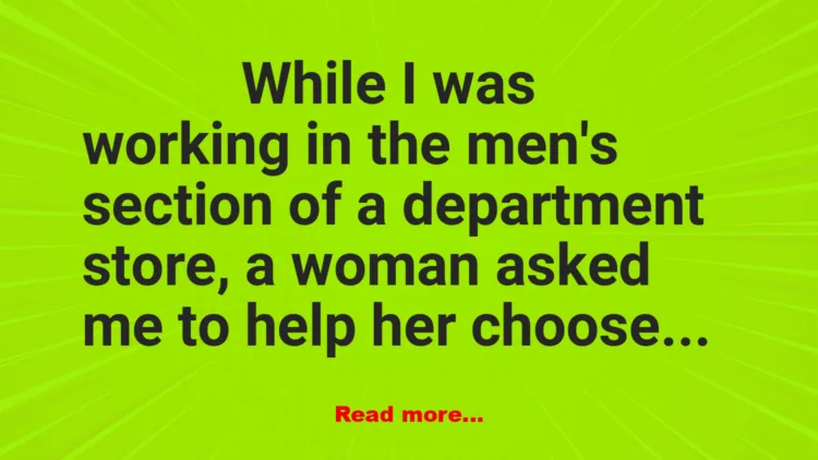 Joke: A Shirt for Her Husband Joke: A Shirt for Her Husband