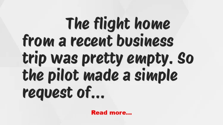 Joke: Flight Home Joke: Flight Home