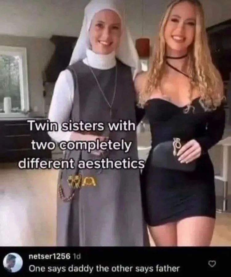 Twin sisters with two completely different aesthetics